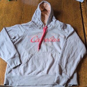 Cabela's Gray Hoodie with Pink Drawstring